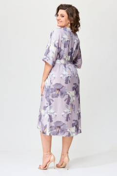 Мультиколор платье свободного кроя с поясом Орхидея 1437 - фото 2