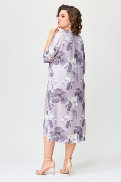 Мультиколор платье свободного кроя с поясом Орхидея 1437 - фото 5