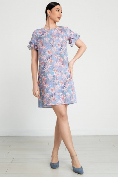 Платье летнее свободное из вискозы с воланами короткий рукав LADO 6324-9 - фото 3