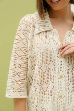 Блуза и брюки повседневного стиля из текстиля и хлопка PUR PUR 11-288 белый - фото 3