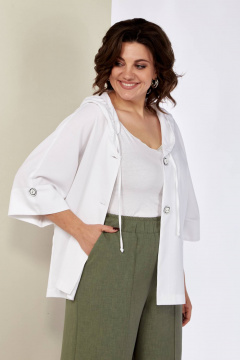 Блуза, брюки Shetti 4057 белый+олива - фото 4