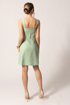 Платье без воротника на бретелях с вырезом и рельефными швами Golden Valley 4989 зеленый - фото 2