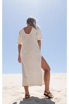 Летнее платье прямого силуэта с высоким вырезом и поясом SILVERSPICE S-5421 - фото 4