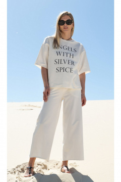 Трикотажные брюки и футболка с авторским принтом SILVERSPICE S-8434 - фото 1