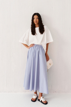 Юбка свободного кроя хлопковая фиолетовая ANNETE A1233/1 - фото 4