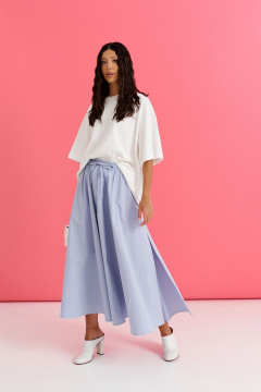 Юбка свободного кроя хлопковая фиолетовая ANNETE A1233/1 - фото 3