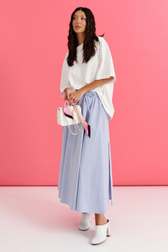 Юбка свободного кроя хлопковая фиолетовая ANNETE A1233/1 - фото 2