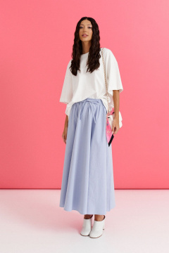 Юбка свободного кроя хлопковая фиолетовая ANNETE A1233/1 - фото 1