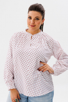 Белый костюм тандэм из хлопка и джинса с асимметрией Anelli 1364 клевер - фото 1