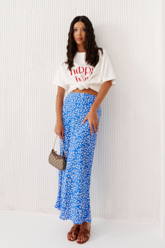 Юбка полуприлегающая из ткани с цветочным принтом ANNETE A1260 - фото 3