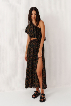 Платье с открытым плечом из вискозы с цветочным принтом ANNETE A3575 - фото 5