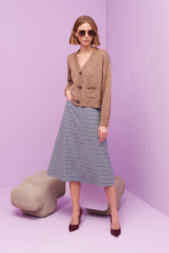 Юбка из текстиля серого цвета с классическим фасоном BURVIN 9207-21 - фото 1