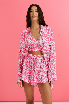 Комплект рубашка и шорты из вискозы с цветочным принтом ANNETE A5300 - фото 4