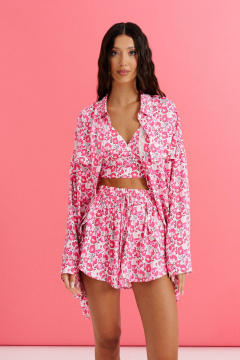 Комплект рубашка и шорты из вискозы с цветочным принтом ANNETE A5300 - фото 3