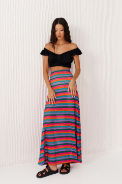 Черный хлопковый топ с длиной по спинке 20 см ANNETE A932 - фото 5