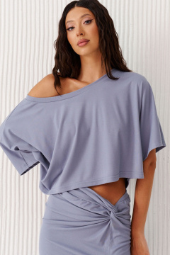 Фиолетовый вискозный джемпер на каждый день ANNETE A933 - фото 4