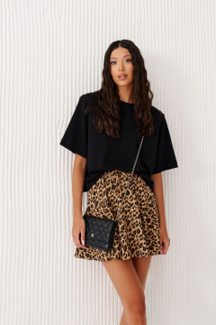 Черный хлопковый джемпер с подплечниками ANNETE A934 - фото 2