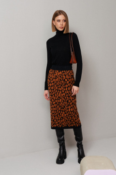 Оранжевая юбка из трикотажа на каждый день BURVIN 9267-21 - фото 1