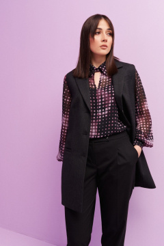 Блуза фиолетовая и черная из текстиля BURVIN 9320-51 - фото 3