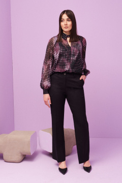 Блуза фиолетовая и черная из текстиля BURVIN 9320-51 - фото 1