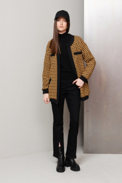 Жакет желтый и черный из трикотажа BURVIN 9335-71 - фото 2