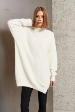 Свитер белый из трикотажа для повседневных образов BURVIN 9349-85 - фото 1