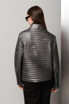 Куртка серая из экокожи на каждый день BURVIN 9364-79 - фото 2