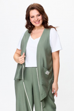 Брюки, жилет, футболка OVERYOU М146/2 оливка - фото 5