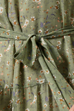 Платье из струящейся ткани с воланом и кокеткой Панда 154584w зеленый - фото 4