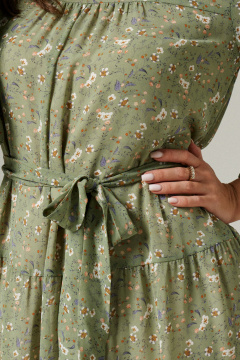 Платье из струящейся ткани с воланом и кокеткой Панда 154584w зеленый - фото 5