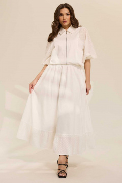 Юбка макси с воланом и блузой на резинке из текстиля Mislana 1103 - фото 3