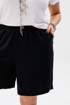 Черные шелковые шорты с высокой посадкой и мягкой посадкой Anelli 1404 черный - фото 5