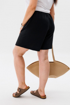 Черные шелковые шорты с высокой посадкой и мягкой посадкой Anelli 1404 черный - фото 3