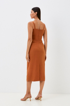 Льняное платье с перекрутом и шлицей на задней части C. of PAPAYA NEW 1678 - фото 3