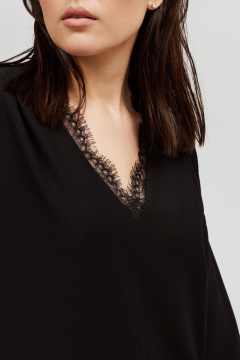 Черное платье нарядное кружевное из текстиля BURVIN 9442-81 - фото 2