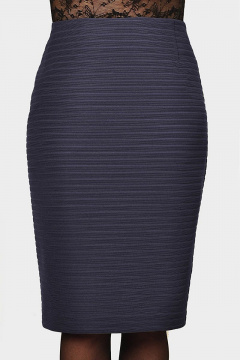 Юбка классическая из трикотажа с потайной застежкой Klever 262 синий - фото 1