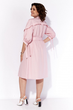 Платье А-силуэта с запахом и приталенным поясом Anna Majewska 1539Pink - фото 5