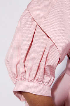 Платье А-силуэта с запахом и приталенным поясом Anna Majewska 1539Pink - фото 3