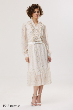 Платье из шифона с V-образным вырезом и воланами NiV NiV fashion 1512 - фото 5