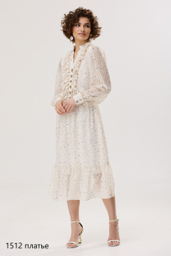 Платье из шифона с V-образным вырезом и воланами NiV NiV fashion 1512 - фото 1