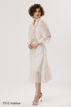 Платье из шифона с V-образным вырезом и воланами NiV NiV fashion 1512 - фото 4