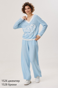 Вискозный джемпер с ажурным декором и вышивкой NiV NiV fashion 1526 - фото 2