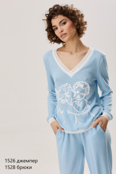 Вискозный джемпер с ажурным декором и вышивкой NiV NiV fashion 1526 - фото 3