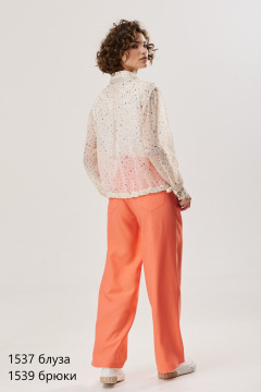 Блуза приталенного фасона из текстиля с тесьмой декор NiV NiV fashion 1537 - фото 4