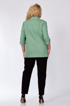 Летний жакет-рубашка из хлопкового джинса Tensi 376 оливковый - фото 2