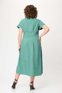 Летнее платье на линию талии с карманами и пуговицами Bonna Image 903 зеленый - фото 2