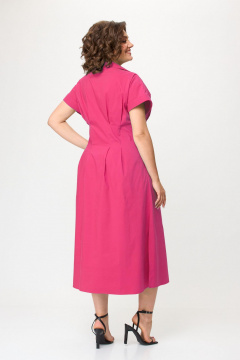 Летнее платье из хлопка с складками и карманами Bonna Image 903 малиновый - фото 2