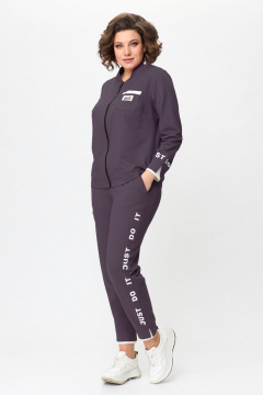 Спортивный костюм бомбер и брюки из трикотажа Bonna Image 889 серо-фиолетовый - фото 1