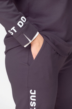 Спортивный костюм бомбер и брюки из трикотажа Bonna Image 889 серо-фиолетовый - фото 3