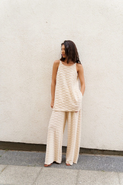 Круглогодичный бежевый джемпер из текстиля ANNETE A941 - фото 4